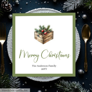 Moderne Boho-Weihnachtsbaum-Botanik-Party-Serviett Serviette