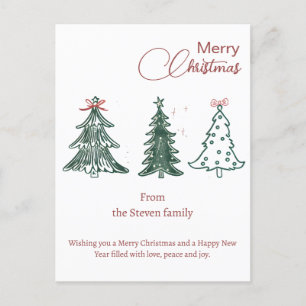 Moderne Boho Weihnachtsbaumen Dekoration Urlaub Postkarte