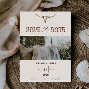 Moderne Boho-Western-Foto-Themen-Hochzeit Save The Date