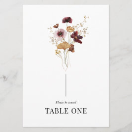 Moderne Boho Wildblume Hochzeitstichtabelle Name N Einladung