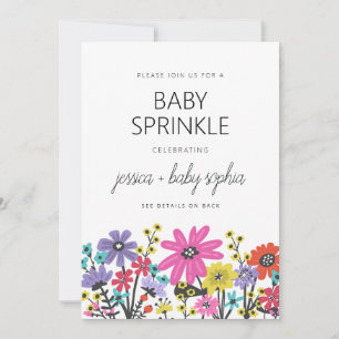 Moderne Boho-Wildblumen-Baby-Sprinkle-Einladung Einladung