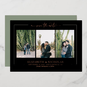 Moderne Boho-Wüste   3 FOTO SAVE THE DATE Folieneinladung