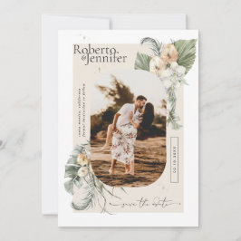 Moderne Boho-Wüste | Florales Foto Save the Date