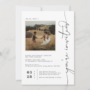 Moderne Boho-Wüste   Square Foto Wedding Einladung