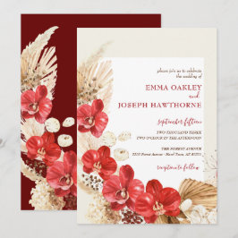 Moderne bohrote Orchideenfälle Brauch Hochzeitsein Einladung
