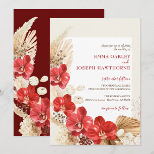 Moderne bohrote Orchideenfälle Brauch Hochzeitsein Einladung