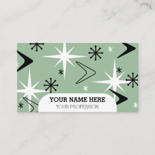 Moderne Boomerangs Sage Green Visitenkarte