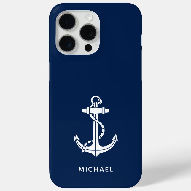 Moderne Bootsanker Minimalistischer individueller  Case-Mate iPhone Hülle (Rückseite)