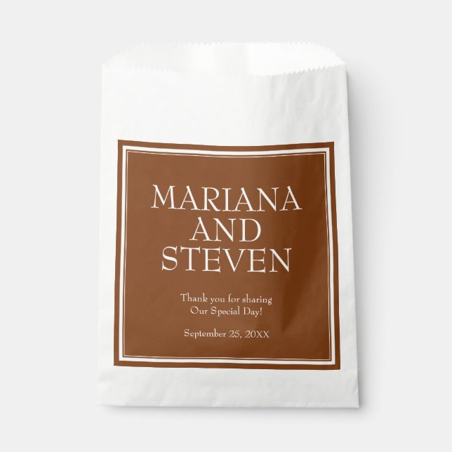 Moderne Border Minimalistisch Brown Gevor Bag Geschenktütchen (Vorderseite)