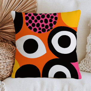 Moderne Böse Augen Verbranntes Orange Maximalist F Kissen