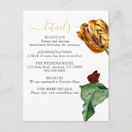 Moderne Botaical Tulip Wedding Suite Details Begleitkarte