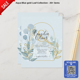 Moderne Botanica; Aqua SeaGlass Gold Hochzeitseinl