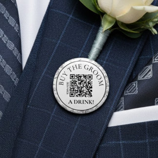 Moderne Botanik Kauf dem Bräutigam ein Getränk QR Button