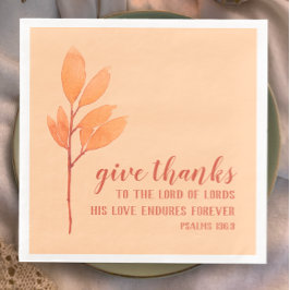 Moderne botanische Aquarellfarben dank Schrift Serviette