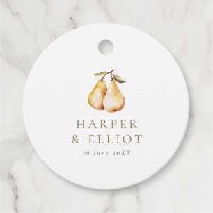 Moderne Botanische Birnen-Circle Wedding Geschenkanhänger