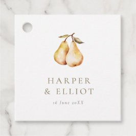 Moderne Botanische Birnen Hochzeit Geschenkanhänger