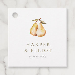 Moderne Botanische Birnen Hochzeit Geschenkanhänger