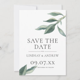 Moderne botanische Blätter Ankündigung Datum freih