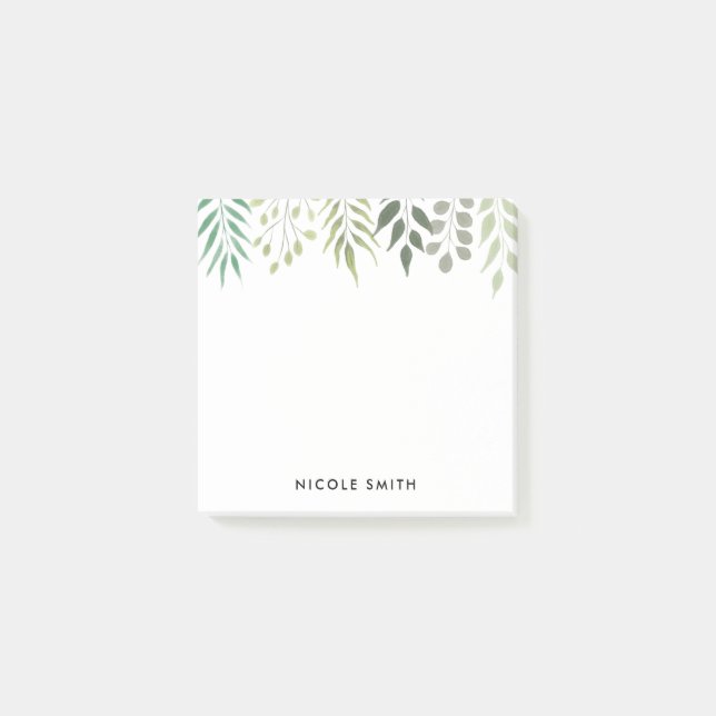Moderne botanische Blätter Post-it Klebezettel (Vorderseite)