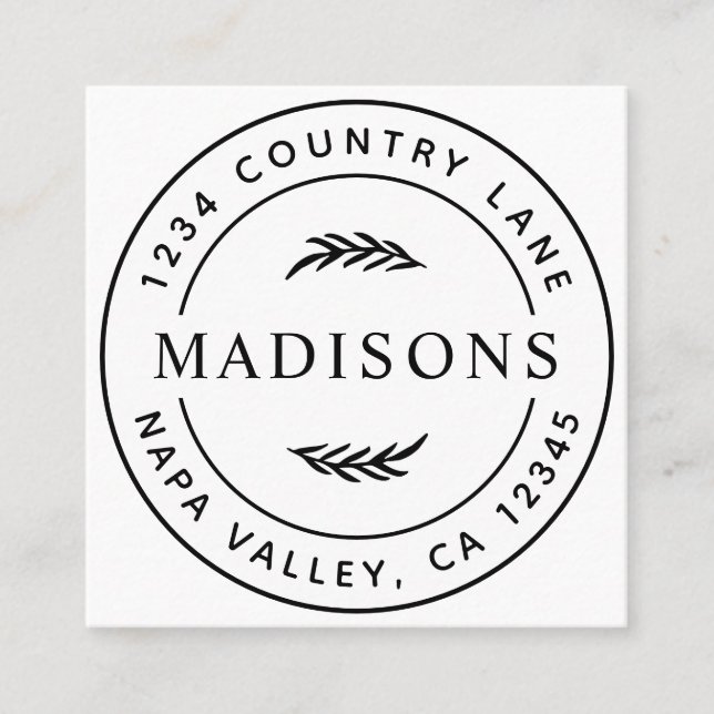 Moderne botanische Blätter  Quadratische Visitenkarte (Vorderseite)