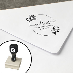 Moderne botanische Blumenblätter Gummistempel