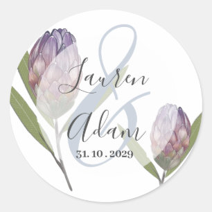 Moderne Botanische Blumenhochzeit Runder Aufkleber