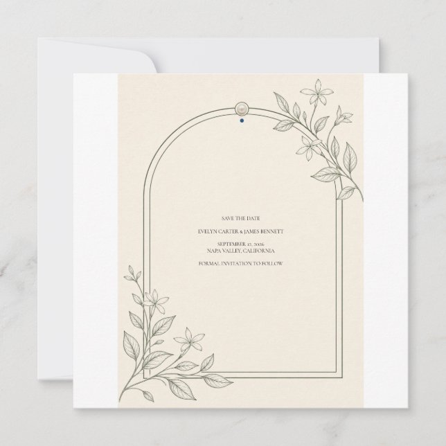 Moderne Botanische Bogen Save-the-Date-Karte Save The Date (Vorderseite)