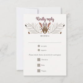 Moderne botanische Boho Meal Choice Wedding RSVP