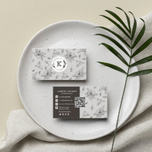 Moderne botanische braune Visitenkarte