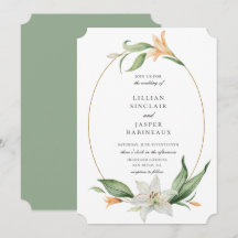 Moderne botanische Flora-Lily-Hochzeit
