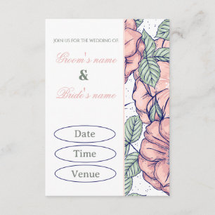 Moderne botanische florale Hochzeitseinladung Einladung