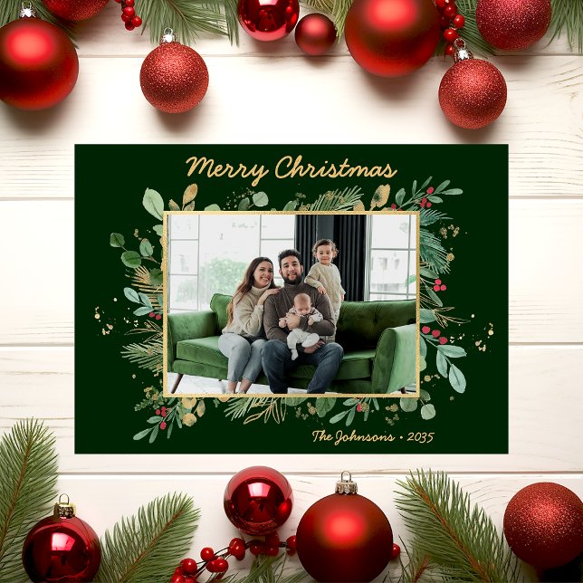 Moderne botanische Foto-Ferienkarte Feiertagskarte (Von Creator hochgeladen)