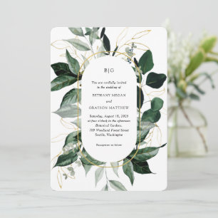Moderne Botanische Gartenhochzeit Einladung
