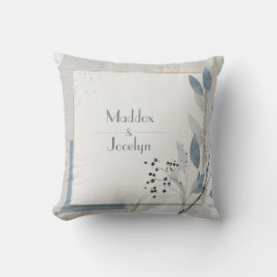Moderne botanische geometrische blaue neutrale Hoc Kissen