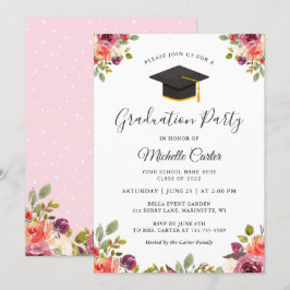 Moderne botanische Girl Grad Graduierungsparty Einladung