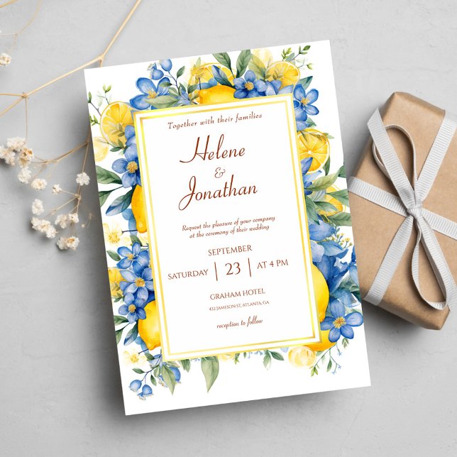 Moderne botanische Hochzeit Einladung (Elegant Modern Botanical Floral Wedding Invitation)