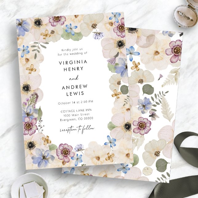 Moderne botanische Hochzeit Einladung (Modern Botanical Floral Wedding Invitation by Painted Paperie
)