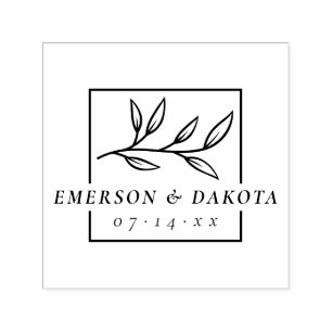 Moderne botanische Hochzeit SAVE THE DATE Permastempel