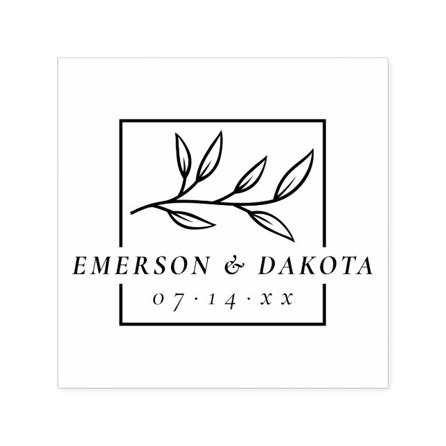 Moderne botanische Hochzeit | SAVE THE DATE Permastempel (Design)