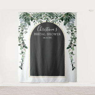 Moderne botanische Hochzeitsdusche Foto Hintergrun Wandteppich