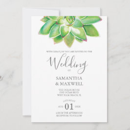 Moderne botanische Hochzeitseinladung Sukkulent Einladung