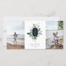 Moderne botanische Joy Foto Holiday Card