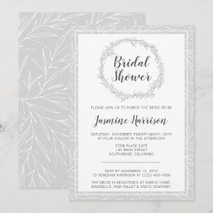 Moderne botanische Kleider Bridal Dusche Einladung