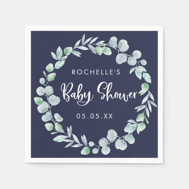 Moderne botanische Kleider Kinderdusche Napkin Serviette (Vorderseite)