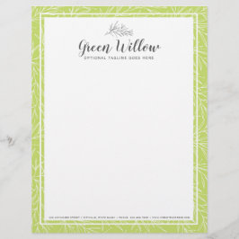 Moderne botanische Leaf Branches Grüne Minimalisti Briefbogen