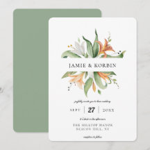 Moderne Botanische Lily-Floral-Hochzeit