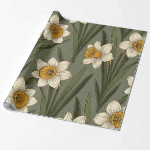 Moderne Botanische Narzissen-Muster (2) Geschenkpapier