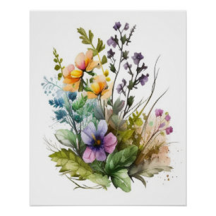 Moderne botanische Pflanze Blätter Leinwand Mauer Poster