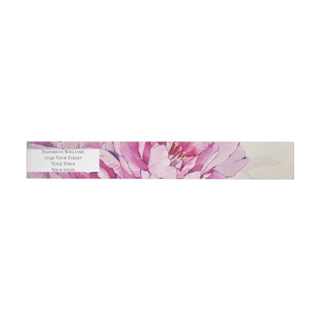 Moderne botanische Pink-Peony-Rücksendeadresse (Person)