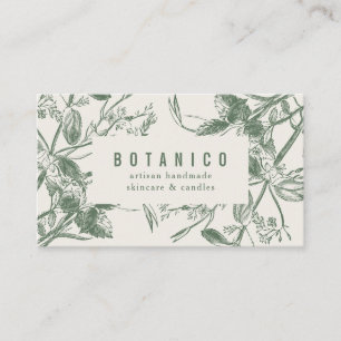Moderne botanische Salbei-Creme-Blumen einfach Visitenkarte